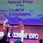 Jacki Morie presents the ACM SIGGRAPH Special Prize at DCAJ